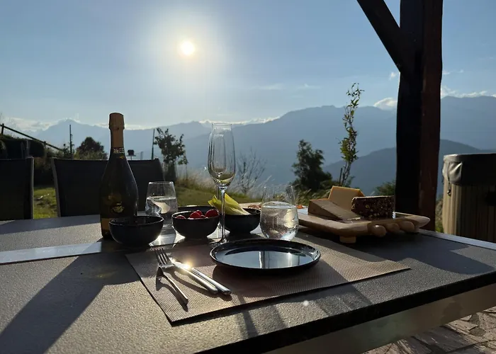 L'aiglon Valais - Vue, Confort, Jacuzzi Chalé